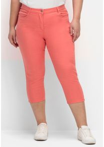 sheego Gro&szlig;e Gr&ouml;&szlig;en 3/4-Jeans mit Zier-Schn&uuml;rungen, koralle, Gr&ouml;&szlig;e 56 - Damen