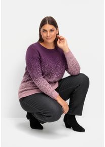 sheego Gro&szlig;e Gr&ouml;&szlig;en Jacquardpullover aus Jacquard-Strick, traube-gemustert, Gr&ouml;&szlig;e 46 - Damen