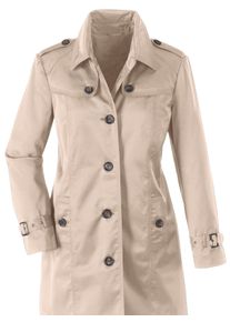 sheego Gro&szlig;e Gr&ouml;&szlig;en Kurzmantel in Trenchcoat-Optik, sand, Gr&ouml;&szlig;e 46 - Damen