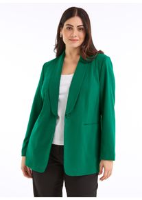 sheego Gro&szlig;e Gr&ouml;&szlig;en Blazer in langer Form, gr&uuml;n, Gr&ouml;&szlig;e 54 - Damen