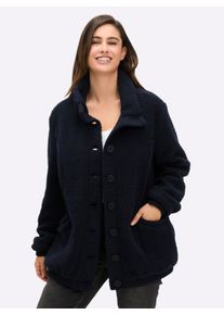 sheego Gro&szlig;e Gr&ouml;&szlig;en Blouson aus Teddyfleece, tiefblau, Gr&ouml;&szlig;e 56 - Damen