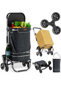 DeubaXXL DE Einkaufstrolley Treppensteiger Schwarz 109120