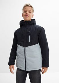 bonprix wasserdichte Winterjacke im Colourblocking mit Kapuze, schwarz, Gr.164/170, Praktische Jungen Winterjacke