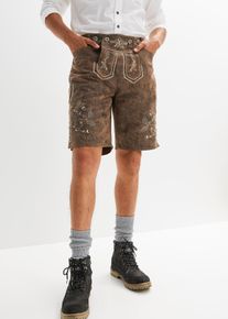 bonprix Trachtenhose aus Lederimitat, braun, Gr.60, Traditionelle Trachtenhose in Lederoptik