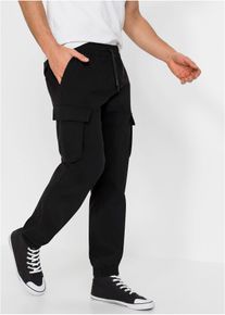 bonprix Regular Fit Stretch-Schlupfhose Straight, schwarz, Gr.58, Coole Stretch-Joggpants in angesagter Bengalin-Qualit&auml;t.