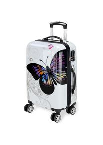 DeubaXXL DE Hartschalenkoffer Rollen 360&ordm; Reisekoffer Butterfly Polycarbonat 42L 104223