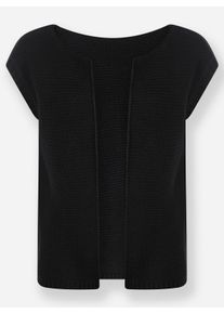 sheego Gro&szlig;e Gr&ouml;&szlig;en Strickweste mit 30% Schurwolle, schwarz, Gr&ouml;&szlig;e 48 - Damen