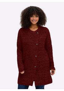 sheego Gro&szlig;e Gr&ouml;&szlig;en Strickjacke, bordeaux-meliert, Gr&ouml;&szlig;e 48/50 - Damen