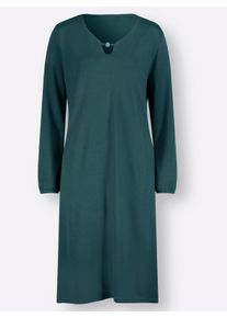 sheego Gro&szlig;e Gr&ouml;&szlig;en Jerseykleid mit Zierperlen am Ausschnitt, petrol, Gr&ouml;&szlig;e 46 - Damen