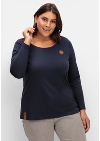 sheego Gro&szlig;e Gr&ouml;&szlig;en Langarmshirt, marine, Gr&ouml;&szlig;e 44 - Damen