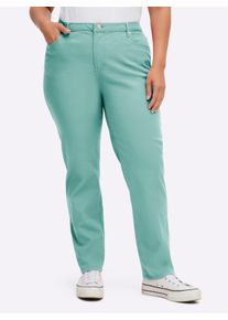 sheego Gro&szlig;e Gr&ouml;&szlig;en 5-Pocket-Jeans mit bestickten Ges&auml;&szlig;taschen, aqua, Gr&ouml;&szlig;e 23 - Damen