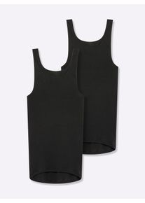 Comazo sheego Gro&szlig;e Gr&ouml;&szlig;en Achselhemd mit verl&auml;ngertem R&uuml;ckenteil, schwarz, Gr&ouml;&szlig;e 54 - Damen