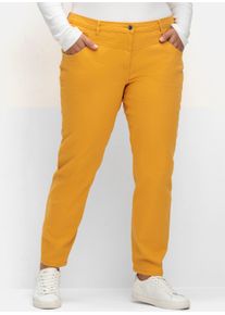 sheego Gro&szlig;e Gr&ouml;&szlig;en Stretch-Hose mit Passformsattel vorne und hinten, ocker, Gr&ouml;&szlig;e 48 - Damen