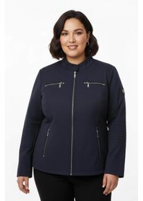 sheego Gro&szlig;e Gr&ouml;&szlig;en &Uuml;bergangsjacke mit Biesenverzierung, marine, Gr&ouml;&szlig;e 48 - Damen