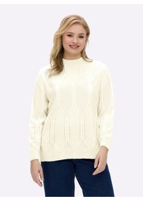 sheego Gro&szlig;e Gr&ouml;&szlig;en Langarm-Pullover mit Zopfmuster, ecru, Gr&ouml;&szlig;e 50 - Damen