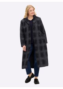 sheego Gro&szlig;e Gr&ouml;&szlig;en Wintermantel mit Karomuster, schwarz-graphit-gemustert, Gr&ouml;&szlig;e 58 - Damen