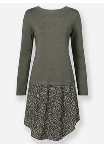 sheego Gro&szlig;e Gr&ouml;&szlig;en Freizeitkleid in 2-in-1-Optik, khaki-schwarz-gemustert, Gr&ouml;&szlig;e 50 - Damen