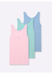 w&auml;schepur sheego Gro&szlig;e Gr&ouml;&szlig;en Achselhemd mit verschiedenen Spitzen-Motiven, ros&eacute; + bleu + mint, Gr&ouml;&szlig;e 48/50 - Damen