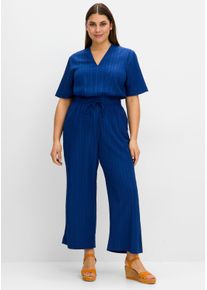 sheego Gro&szlig;e Gr&ouml;&szlig;en Jumpsuit mit Taillen-Tunnelzug, blaubeere, Gr&ouml;&szlig;e 58 - Damen