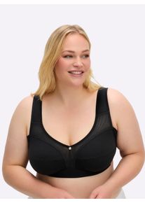 w&auml;schepur sheego Gro&szlig;e Gr&ouml;&szlig;en Entlastungs-BH ohne B&uuml;gel mit breiten Komforttr&auml;gern, schwarz, Gr&ouml;&szlig;e 85D - Damen