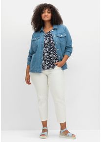 sheego Gro&szlig;e Gr&ouml;&szlig;en Jeansjacke mit aufgesetzten Brusttaschen, blue-bleached, Gr&ouml;&szlig;e 52 - Damen
