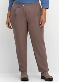 sheego Gro&szlig;e Gr&ouml;&szlig;en Stretch-Hose in Koffer-Qualit&auml;t, dunkeltaupe, Gr&ouml;&szlig;e 48 - Damen