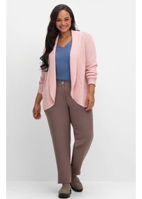 sheego Gro&szlig;e Gr&ouml;&szlig;en Strickjacke mit Schalkragen, rosenquarz-meliert, Gr&ouml;&szlig;e 50 - Damen