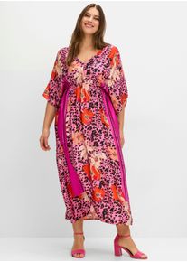 sheego loves miss goodlife sheego Gro&szlig;e Gr&ouml;&szlig;en Maxikleid mit weiten Halb&auml;rmeln, pink gemustert, Gr&ouml;&szlig;e 56 - Damen