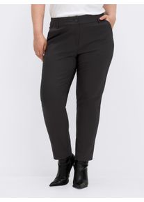 sheego Gro&szlig;e Gr&ouml;&szlig;en Hose , hinten mit Zierpaspeln, schwarz, Gr&ouml;&szlig;e 22 - Damen