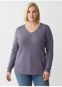 sheego Gro&szlig;e Gr&ouml;&szlig;en Longpullover mit Ajour-Herzchen, feige, Gr&ouml;&szlig;e 56 - Damen