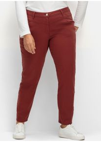 sheego Gro&szlig;e Gr&ouml;&szlig;en Stretch-Hose mit Passformsattel vorne und hinten, rotbraun, Gr&ouml;&szlig;e 44 - Damen