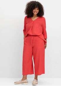 sheego Gro&szlig;e Gr&ouml;&szlig;en Tunika aus Leinen-Mix, in leichter A-Linie, hummer, Gr&ouml;&szlig;e 46 - Damen