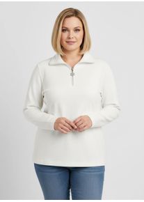 sheego Gro&szlig;e Gr&ouml;&szlig;en Langarmshirt, ecru, Gr&ouml;&szlig;e 52 - Damen
