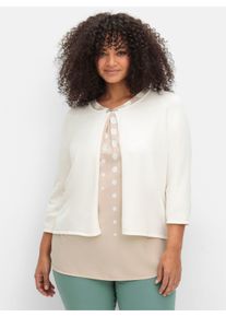 sheego Gro&szlig;e Gr&ouml;&szlig;en Bolero mit Zierspange, champagner, Gr&ouml;&szlig;e 46 - Damen