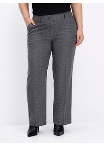 sheego Gro&szlig;e Gr&ouml;&szlig;en B&uuml;gelfaltenhose in Melange-Look, anthrazit-meliert, Gr&ouml;&szlig;e 52 - Damen