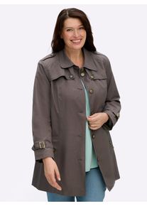 sheego Gro&szlig;e Gr&ouml;&szlig;en Kurzmantel in Trenchcoat-Optik, taupe, Gr&ouml;&szlig;e 44 - Damen
