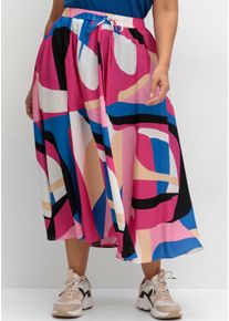 sheego Gro&szlig;e Gr&ouml;&szlig;en Schlupfrock mit Grafikprint, in Midil&auml;nge, pink gemustert, Gr&ouml;&szlig;e 56 - Damen