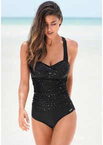 Lascana sheego Gro&szlig;e Gr&ouml;&szlig;en Badeanzug, schwarz, Gr&ouml;&szlig;e 38E - Damen