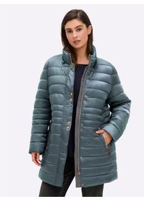 sheego Gro&szlig;e Gr&ouml;&szlig;en Steppjacke mit Pelz-Imitat, jade, Gr&ouml;&szlig;e 44 - Damen