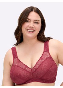 w&auml;schepur sheego Gro&szlig;e Gr&ouml;&szlig;en BH ohne B&uuml;gel aus elastischer Spitze, kirsche, Gr&ouml;&szlig;e 85D - Damen