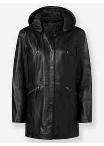 sheego Gro&szlig;e Gr&ouml;&szlig;en Lederjacke aus Lamm-Nappa, schwarz, Gr&ouml;&szlig;e 22 - Damen