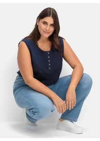 sheego Gro&szlig;e Gr&ouml;&szlig;en High-waist-Jeans mit innenliegendem Dehnbund, blue-bleached, Gr&ouml;&szlig;e 23 - Damen