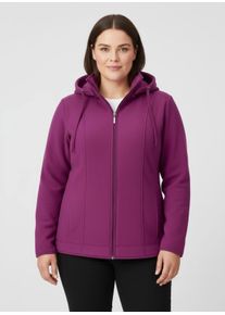 sheego Gro&szlig;e Gr&ouml;&szlig;en Fleecejacke mit abnehmbarer Kapuze, fuchsia, Gr&ouml;&szlig;e 52 - Damen