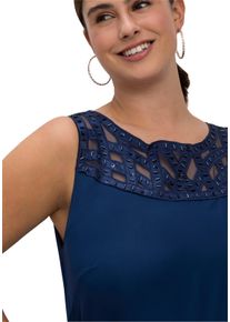 sheego Gro&szlig;e Gr&ouml;&szlig;en Cocktailkleid mit drapierten Volants, blau, Gr&ouml;&szlig;e 58 - Damen