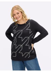 sheego Gro&szlig;e Gr&ouml;&szlig;en Langarmshirt, schwarz, Gr&ouml;&szlig;e 44 - Damen
