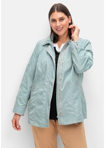 sheego Gro&szlig;e Gr&ouml;&szlig;en Parka mit silberfarbigen Details, jadegr&uuml;n, Gr&ouml;&szlig;e 44 - Damen
