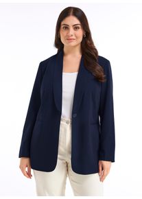 sheego Gro&szlig;e Gr&ouml;&szlig;en Blazer in langer Form, marine, Gr&ouml;&szlig;e 50 - Damen