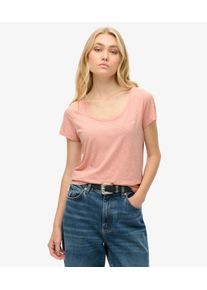 Superdry Damen Studios T-shirt mit Tiefem Ausschnitt Pink - Gr&ouml;&szlig;e: 42 2102422000131HSU020