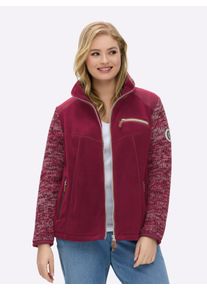 sheego Gro&szlig;e Gr&ouml;&szlig;en Fleecejacke im Mix aus Fleece und Strick, beere-meliert, Gr&ouml;&szlig;e 46 - Damen