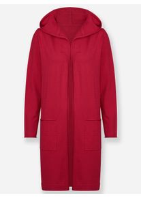 sheego Gro&szlig;e Gr&ouml;&szlig;en Longstrickjacke mit Kapuze, rot, Gr&ouml;&szlig;e 52 - Damen